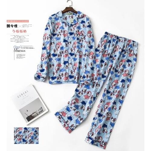 Cute panda pajamas sets Men sleepwear New spring 100% cotton casual long-sleeve sleepwear pijamas hombres men pyjamas