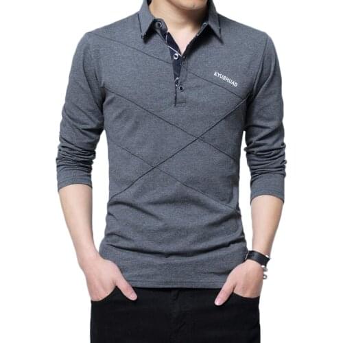 Polo Shirt Men Plus Size 4XL 5XL Brand New Spring Autumn Polos Mens Casual Fashion Cotton Solid Color Long Sleeve Tee Shirts