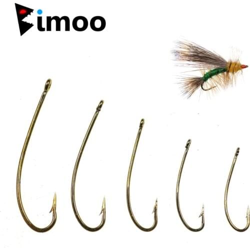 Bimoo 500PCS Size 8 10 12 14 16 Dry Fly Hook Nymph Terrestrial 3XL Fly Tying Hook Stimulator Stonefly Nymph Fly Fishing Hooks