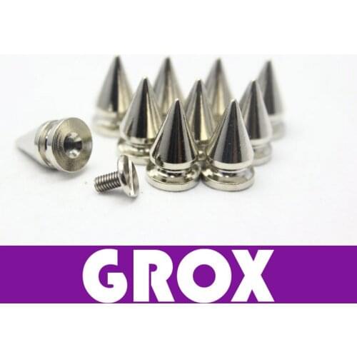 10mm*16mm Silver Conical Metal Screw Back Spike Studs Punk Rock Rivets Nailheads Free Shipping Wholesale High Quality