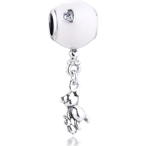 Charms 925 Silver Original Fit Pandora Bracelets Sterling Silver Teddy & Balloon Dangle Charm Beads for diy Women Jewelry