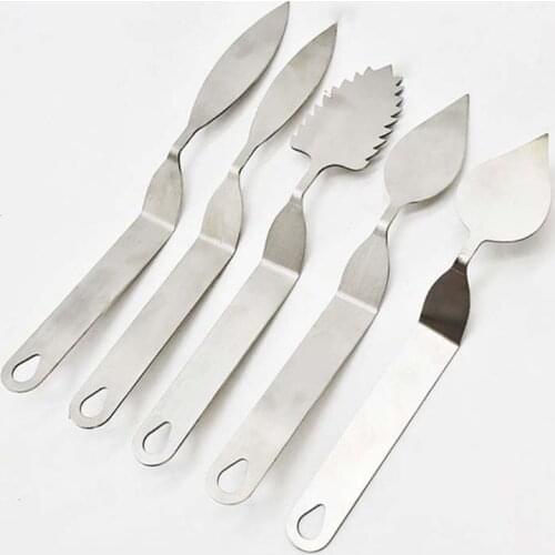 Stainless Steel Cake Spatula Feather Leaf Knife Chocolate Mousse Decoration Kitchen Pastry Baking Tool
