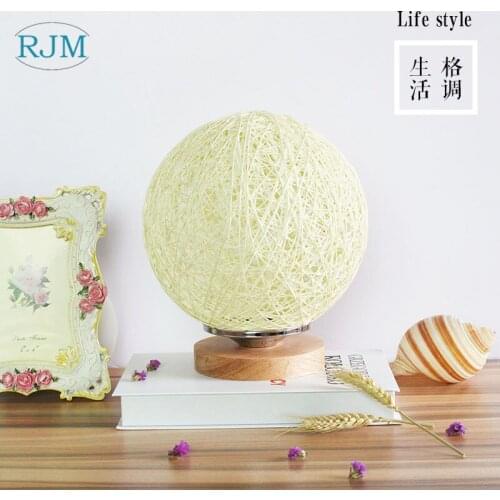Bedroom Bed Garden Linen Cane Table Lamp Romantic Creative Warm LED Light Fashion Simple Night Light