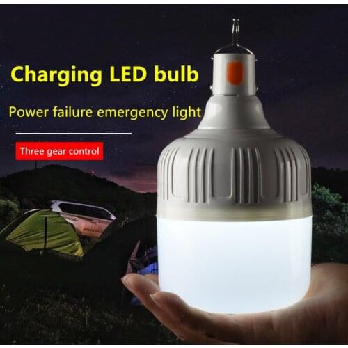 USB Camping Light Rechargeable Light 60W 80W 100W LED Bulb Portable Emergency Battery Charge LED Lamp Home Night Outdoor Market