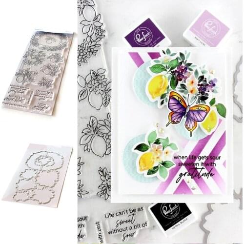 LEMONS AND BLUEBERRIES Stamps And Dies New Arrival 2021 Scrapbook Diary Decoration Stencil Embossing Template Diy Greeting Card