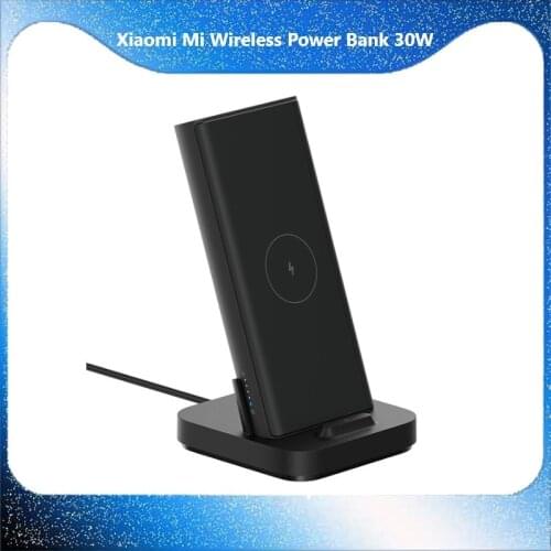 Original Xiaomi Mi Wireless Power Bank 30W Vertical Base Automatic Induction Wireless Charger Wired Wireless 30W MAX Output