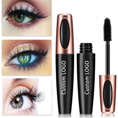 50pcs Print Logo Amazon Hot Sale Long Wearing Waterproof 3D Mascara Eyelash Lenthening Quick Drying Enhancer Makeup Red Purple