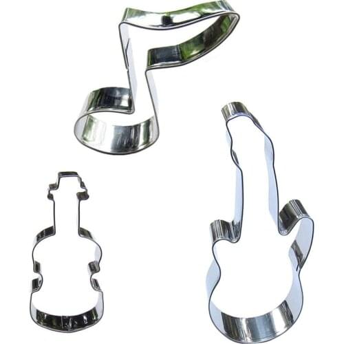 Eight points tone,Guitar,Electric guitar shape 3 piece cookie cutting molds, baking tools, cake decorating soft candy tools