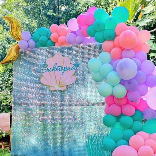 Mermaid Balloon Macaron Garland Arch Kit Latex Confetti Balloons Wedding Birthday Party Decorations Baby Shower Party Suppiles