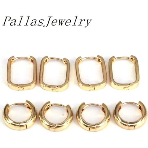 10Pairs, Gold Color Round Geometry Hoop Earrings for Women Simple Jewelry Earring Accessories
