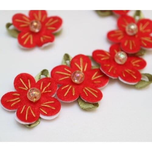 10pcs/lot diy handmade colorful flowers patches for clothing 3D floral fairy floral parche appliques parches bordados para ropa