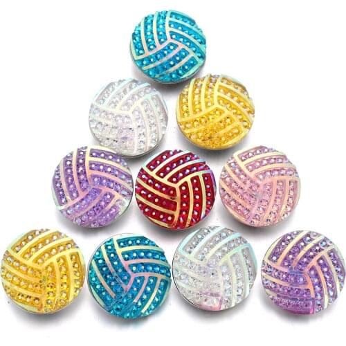 10pcs/lot New Snap Button Jewelry Mixed Colourful Round Knots Ginger Snaps Resin 18mm Snap Buttons fit Snap Bracelet Bangles