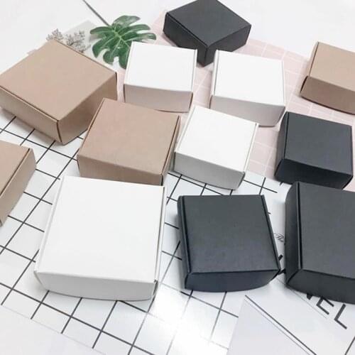 100pcs/lot 350gsm kraft paper nice gift box white/black/kraft packaging box samll size Free shipping