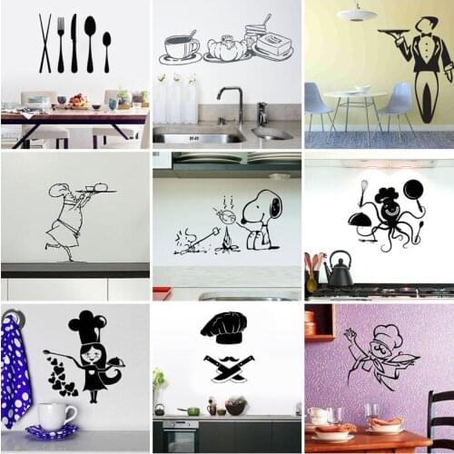19 Styles Kitchen Decal Vinyl Wall Stickers Wallpaper Home Decor Mural Waterproof Wall Sticker Gift