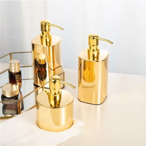 304 Stainless Steel Liquid Soap Dispenser Bathroom Shampoo Shower Gel Bottle Kitchen Lotion Pump Gold/Chrome/Nickel 300ML/420ML