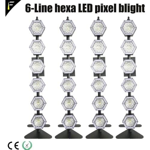 4units 6x100W 6-Line Hexa COB LED RGB/Warm/Cold Sun Light Stage Back Light Pixel Deco Lighting fit Music Concert with FlightCase