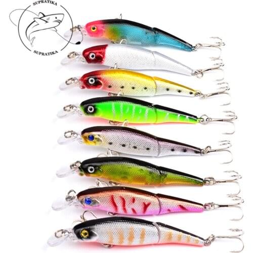92mm 7.2g 2 Jointed Fishing Lures 3D Eyes Wobbler Crankbait Bionic Sinking Slowly Bait Isca Artificial Accessories Bait Pesca