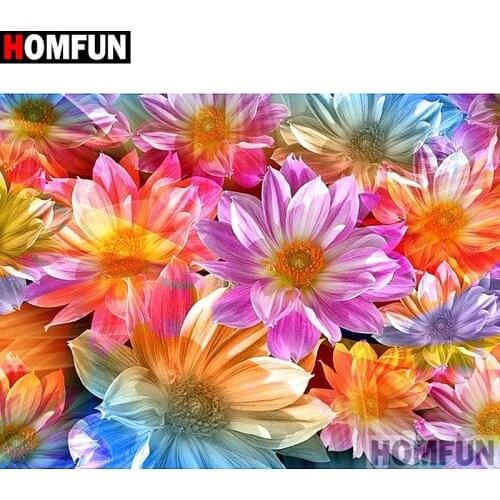 HOMFUN Full Square/Round Drill 5D DIY Diamond Painting "flower" Embroidery Cross Stitch 5D Home Decor A07175