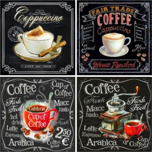 EverShine Diamond Mosaic Cup Cross Stitch 5D Diamond Painting Landscape Picture Rhinestones Coffee Bead Embroidery Wall Decor