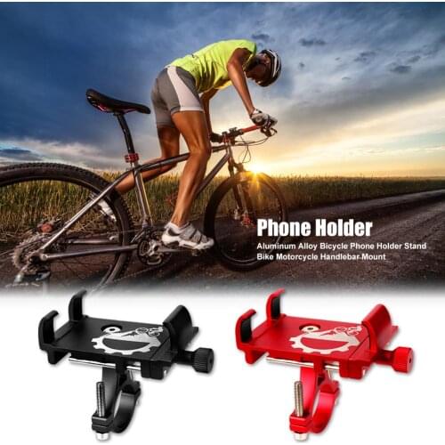 Aluminum Alloy Bicycle Mobile Phone Holder Bicycle Motorcycle Handlebar Holder With Three-Jaw Lock Stable Mobile Phone Holder