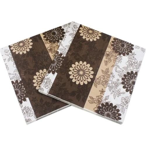 20Napkins/lot 33*33cm Color Printed Napkin Paper Flower Series Birthday Wedding Anniversary Days Party Paper Towel Decoration