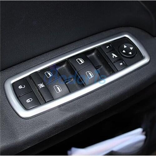 For Dodge Journey JUCV Fiat Freemont 2013-2018 Window Glass Switch Cover Overlay Trim Panel Chrome Car Styling Accessories