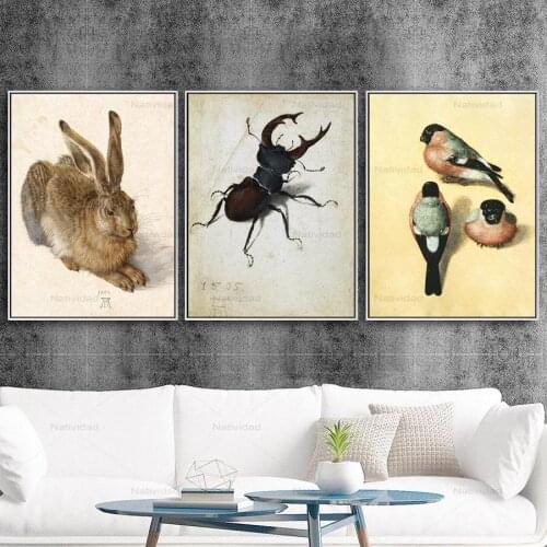 Home Decor Wall Art Animals Modular Insects Picture Canvas Print Bird Poster Painting for Sitting Room Bedroom Without Frame