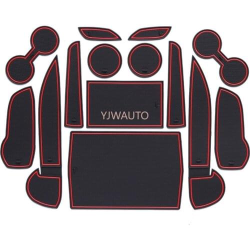 Door Slot Mat for Mitsubishi PAJERO Gate Groove Cushion Car Door Rubber Cup Holder Mats Anti-slip Carpets Position