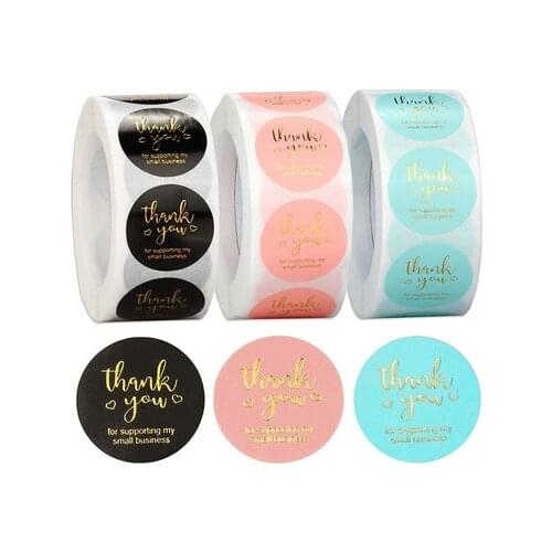Wholesale 500pcs Thank You for Your Order Kraft Sticker with Round Labels Candy Gift Box Cupcake Boxes Packaging Paper Wrapping