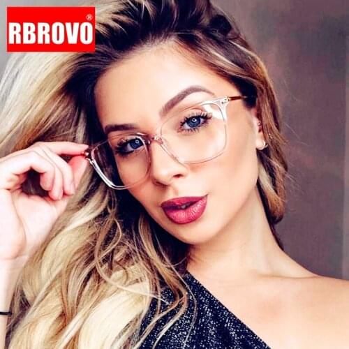 RBROVO 2021 Anti-blue Light Glasses Frame Women Computer Rectangle Glasses Frame Women Vintage Classic Luxury Eyeglasses Frame