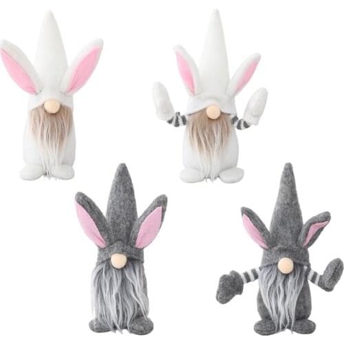 Easter Bunny Gnome Handmade Rabbit Plush Toys Doll Ornaments Kids Easter Decor