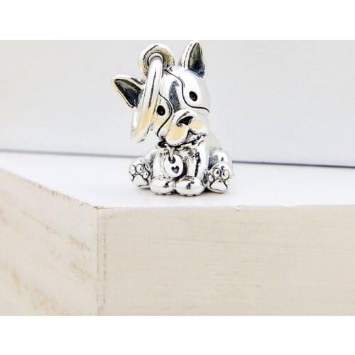 Authentic 925 Sterling Silver Charm Creative Dog Fashion Bulldog Pendant Fit Pandora Women Bracelet & Necklace Diy Jewelry