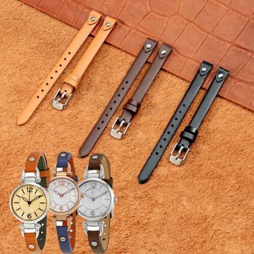 Genuine leather bracelet strap fashion Womens watchband small band 8mm for fossil ES4340 ES4119 ES4000 watch band with screw