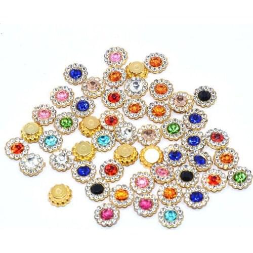 50P Claw Cup Glass Rhinestones Strass Shiny Crystals Stones Trim Gold Base Sew on Rhinestones For Clothes DIY Sewing Accessories