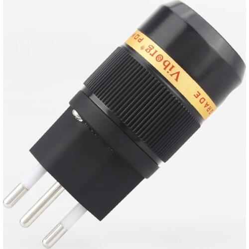 High Quality Viborg VS501R Pure Copper Rhodium Plated Swiss Switzerland 3 Pin Plug HIFI Power Plug For Audio