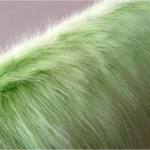 Green Orange Pink Jacquard Artificial Fur Plush Fox Fabric Cloth Winter Coat Dolls Shoes Vest Clothing Sewing Fabric Materials