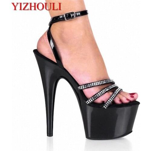 New Arrived Top Grade Ankle Strap Open Toe Womens 15cm High Heel Shoes Platforms Sandals, Party / Wedding Shoes Dress Sandals