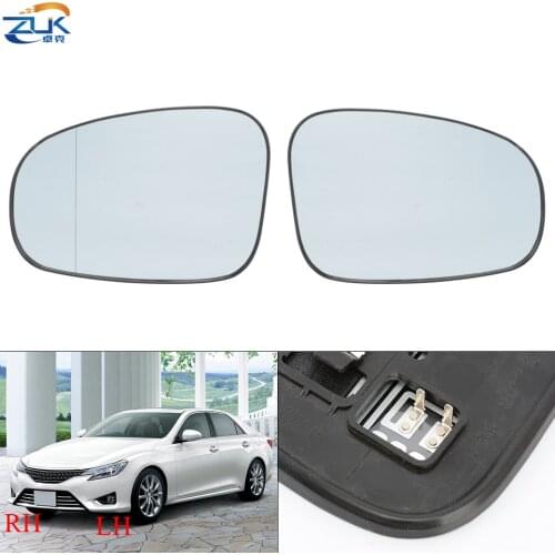 ZUK Exterior Rearview Mirror Glass With Heating Car Outside Reversing Lens For Toyota For Prius 2010-2017 Mark X Reiz 2010-2015