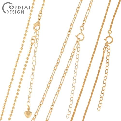 Cordial Design 10Pcs Necklace Chain/Hand Made/Jewelry Accessories/Genuine Gold Plating/DIY Connectors/Copper Chain For Necklace