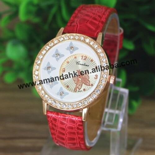 100pcs/lot Fashion Women Rhinestone Leather Quartz Watch Snake Style Dress Wristwatch Hot Students Casual Watches