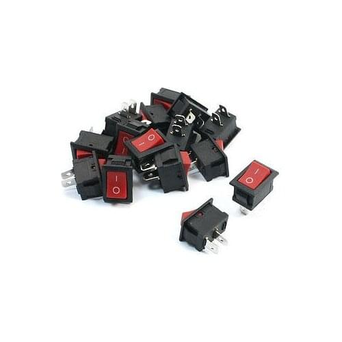 15 Pcs 6A 250VAC 10A 125VAC 2 Terminal SPST ON/OFF Rocker Switches