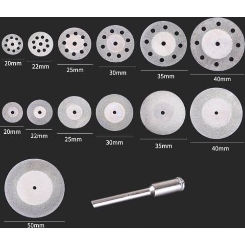 16/18/20/22/25/30mm Mini Rotary Tool Circular Saw Blades Cutting Discs Diamond Disc Mandrel for Most Rotary Power and Air Tools