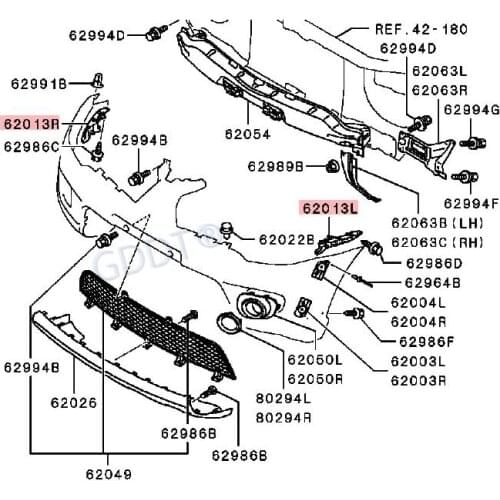2007-2014 FRONT BUMPER PLASTIC SUPPORT for pajero sport BUMPER bracket for montero sport