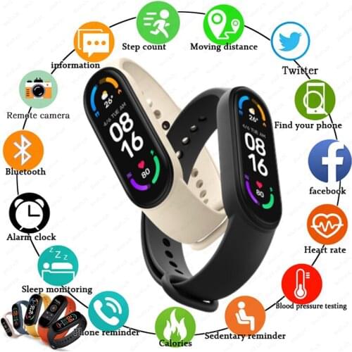 2021 Global Version M6 Band Smart Watch Men Womens Smartwatch Fitness Sport Bracelet For Apple Huawei Xiaomi Smartband Watches