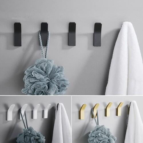 3-10 PCS Wall Hanging Aluminum Bathroom Shower Clothes Coat Hook Living Room Hat Key Robe Towel Hooks Hanger Accessories