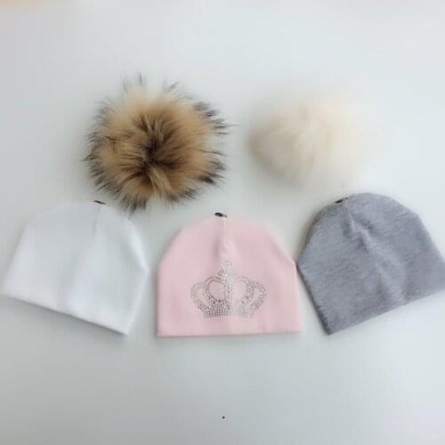 3 piece /set newborn photography props baby childrens hat with faux fur pom pom stuff for boys and girls born pretty set kids