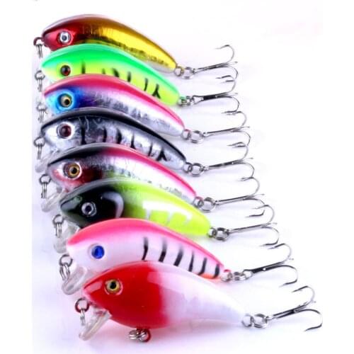 8pcs Crank Bait Fishing lures 6cm 9.8g Minnow Swimbait Wobblers Bass Bait Plastic Hard Catfish Carp Artificial Fishing Tackle