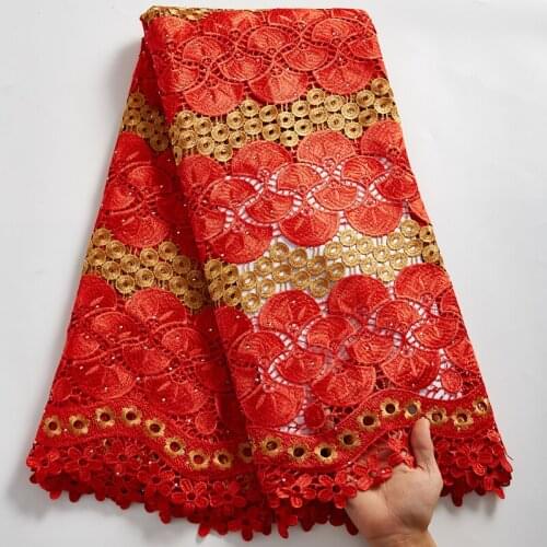African Lace Fabric 2021 High Quallity Lace New Guipure Cord Sewing Embroifery Nigerian Fabrics 5 Yards Dresses For Womem A 2546