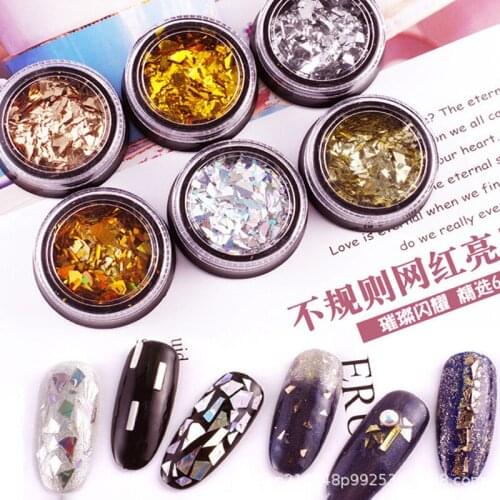Nail Art Accessories Non-specification Gold Silver Platinum Thick Fragments Phototherapy Nail Patches Paper Cellophane Fragments