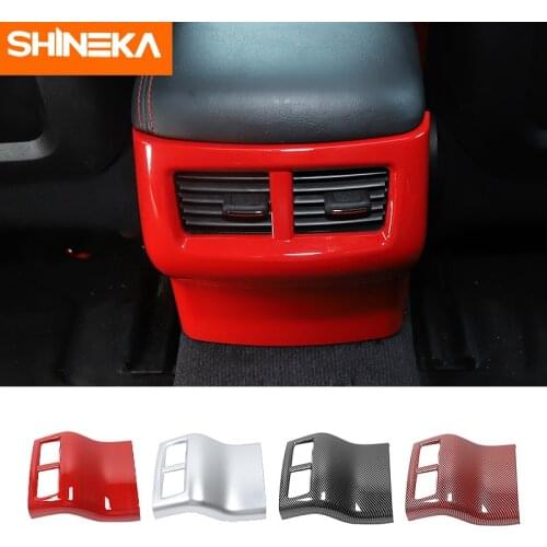SHINEKA Interior Accessories for Challenger Car Rear Air Outlet Vent Panel Decoration Cover Stickers for Dodge Challenger 2015